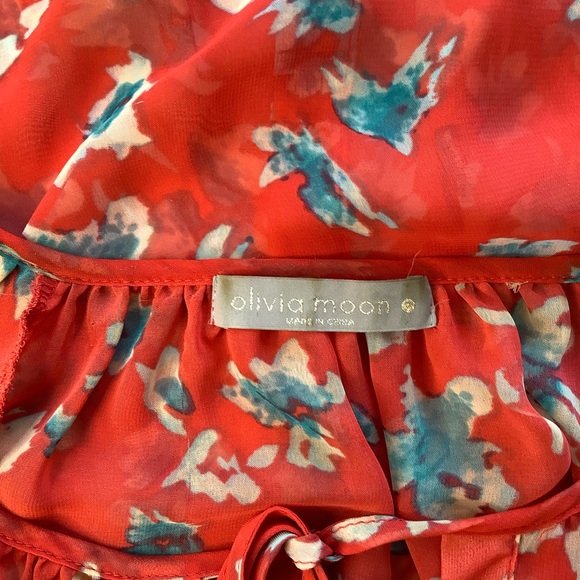 Olivia Moon Womens Sheer Top Tunic M - Picture 3 of 9